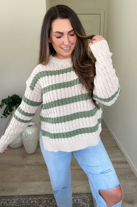 Sage Striped Sweater