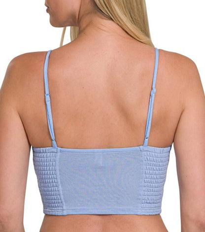 Smocked Charm Bralette in Mint