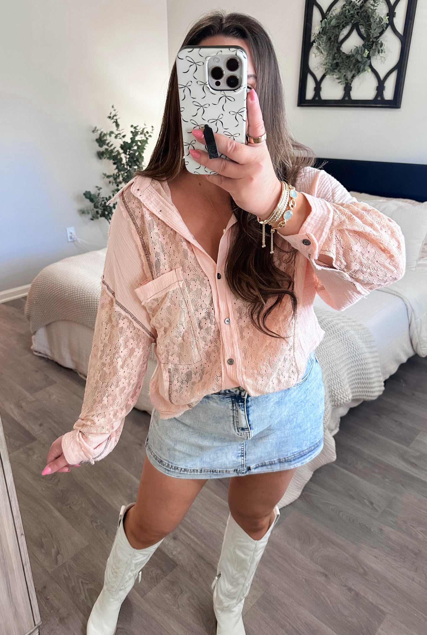 Petal & Lace Button Down