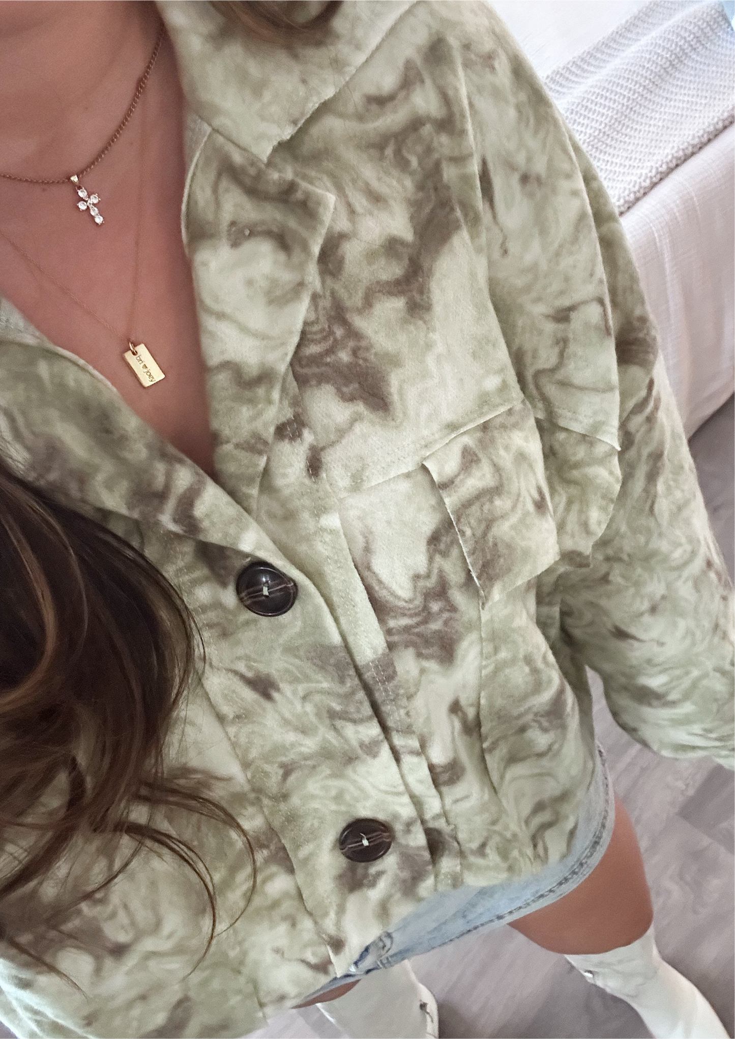 Tie Dye Camo Button Down