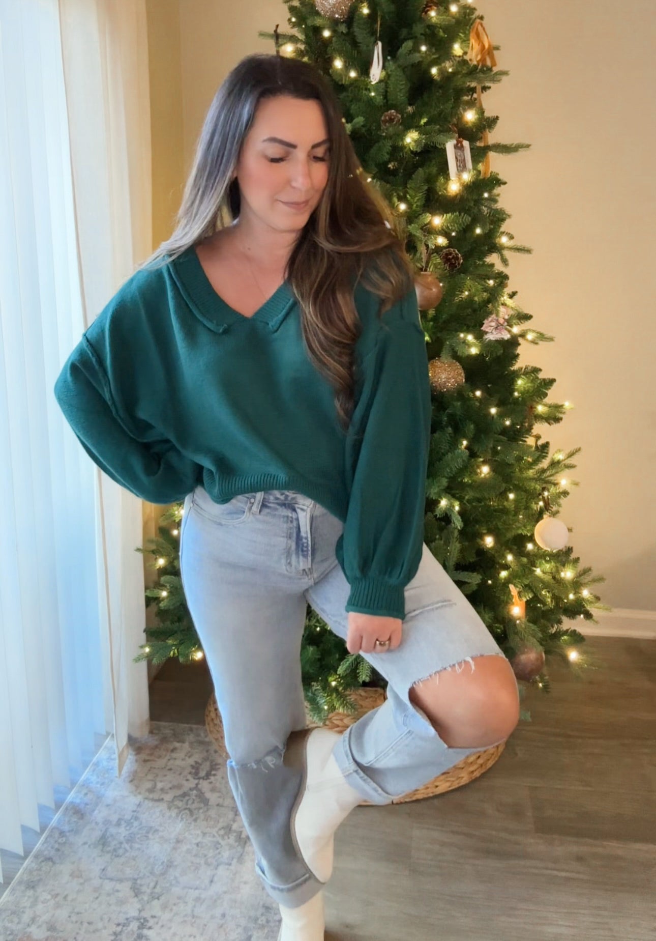 Stacy Sweater in Holiday Green