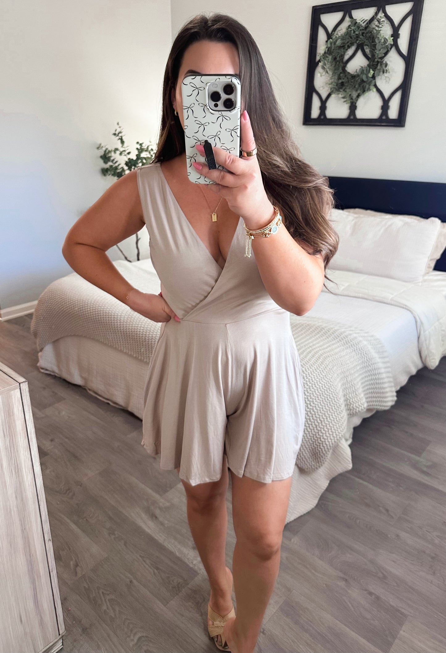 Soft Serenity Romper in Taupe