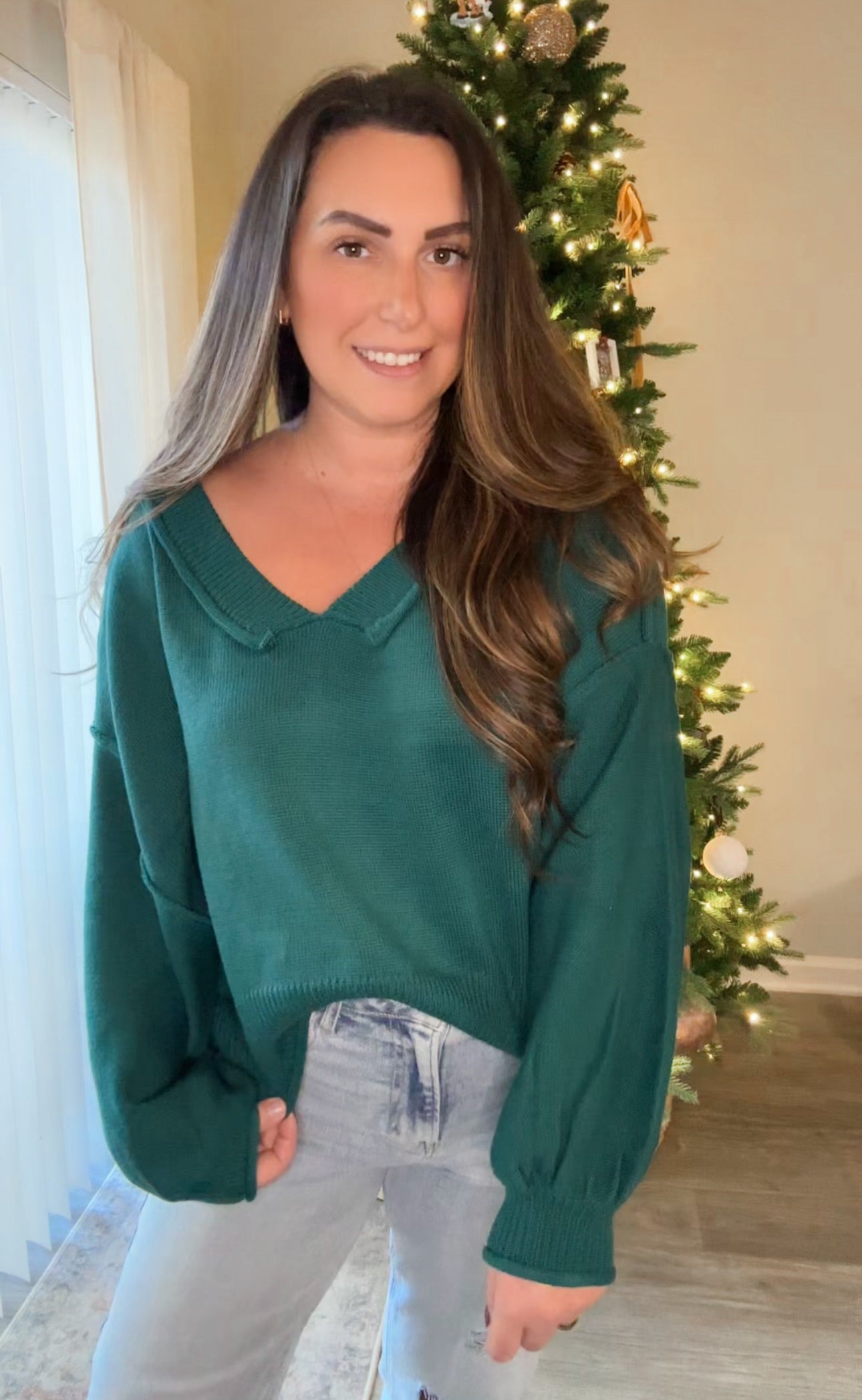 Stacy Sweater in Holiday Green